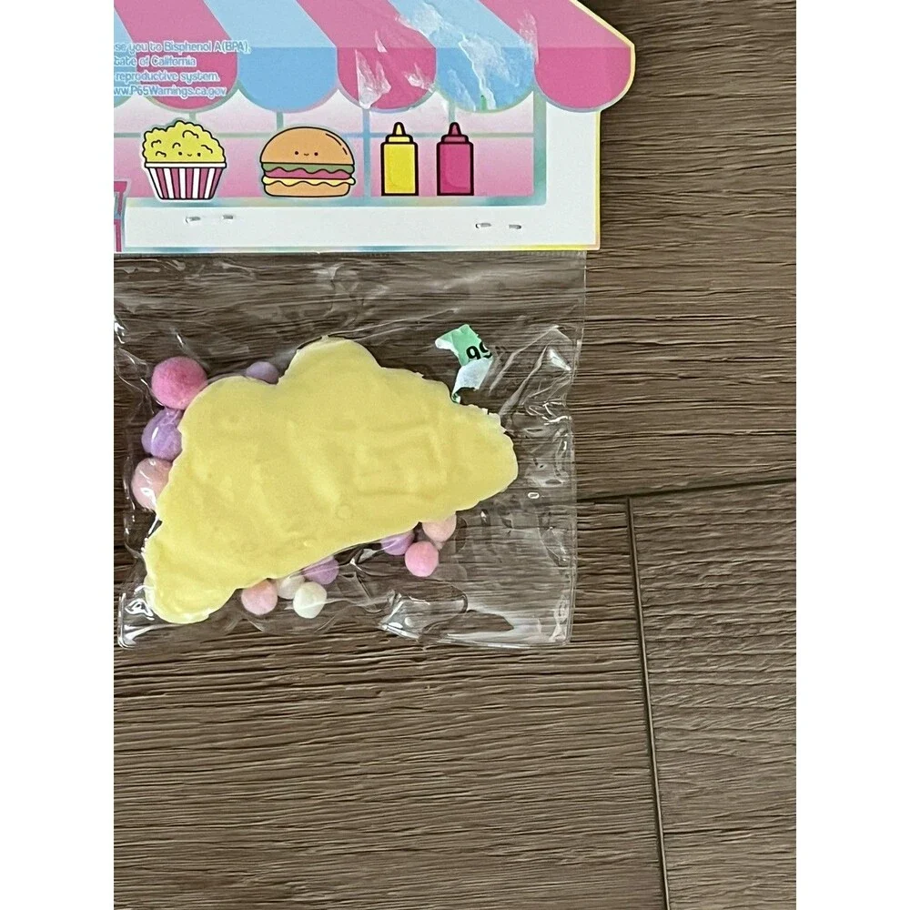Taba-Mazing 3 Piece Slimey Squishy Toys; Croissant, Hamburger & French Fries New